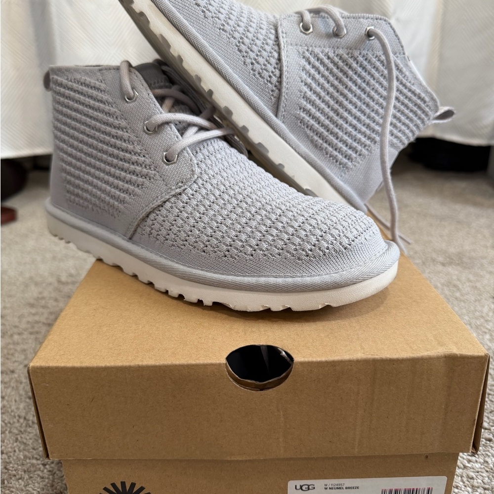 UGG Women’s Neumel Breeze Knit Chukka Boots Gray Size 8